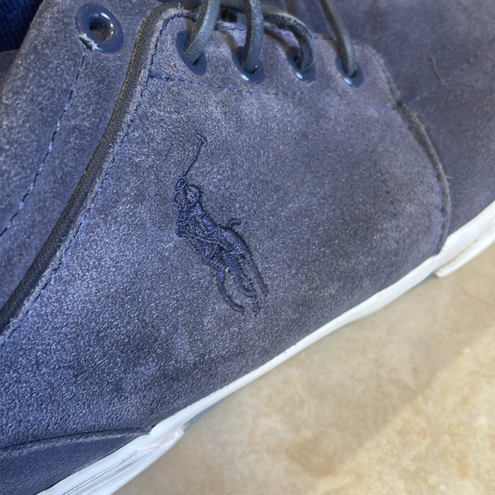 Polo Ralph Lauren Blue Sneakers Size 10.5 D Faxon Mid II Suede Lace Up Shoes - Picture 8 of 15